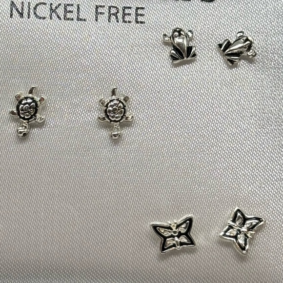 Box Set 5 Pairs Silver Post Earrings - Picture 4 of 4